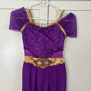 Weissman Purple and Gold Sparkle Dress